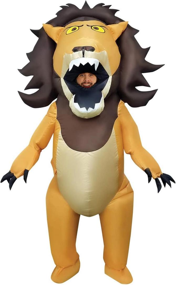 Morph Inflatable Lion Costume Adult, Lion Costume Inflatable, Animals Blow Up Costume, Inflatable Costume Lion, Adult Male Lion Costume, Inflatable Costumes Adult Funny
