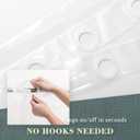 No Hook PEVA Shower Curtain or Liner - 8G Heavy Duty Clear Bathroom Shower Curtain No Hooks Required, Waterproof Plastic & PVC Free, Standard Size 71 x 74, Clear
