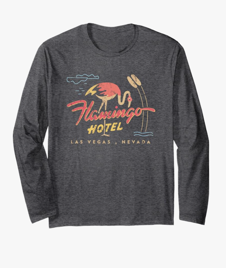 Flamingo Las Vegas Hotel Casino Retro Vintage Long Sleeve T-Shirt, Large
