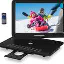 19.6" Portable DVD Player with 17.1" HD Swivel Screen, 4H Rechargeable Battery, Support USB/SD Card/Discs/Sync TV, Dual Stereo Speakers, Last Memory, Car Charger, Remote ControlNot Blueray (Black)