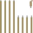 8 Pieces M10 Threaded Extension Poles Lighting Fixture Downrods Stems & 180 Degrees Sloped Ceiling Adapter Kits for Pendant Light, Island Lighting, Chandeliers (Brass)