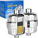 Heavy Duty Shower Filter - Monkami High Pressure Shower Head Filter For Hard Water, 99% Removal Chlorine, Fluoride & Heavy Metals - Chrome (2 QTY, HD-SF500)