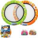 Sunlite Sports Bongo Discs, Ball Paddle Game, Ball Throwing Outdoor Games for Beach, Lawn, Backyard, Camping, Fun Beach Sports Toys, Set of 2 (Orange, Green)