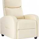 Sweetcrispy Massage Recliner Chair for Adults, Adjustable Home Theater Seating with Lumbar Support for Living Room, Modern Fabric Reclining, Beige
