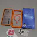 seacosmo for iPhone 17 Pro Max Case, Full Body Bumper with Built-in Tempered Glass Privacy Screen and Camera Lens Protector, Compatible with MagSafe, Shockproof 17 Pro Max Phone Case, 6.9", Orange