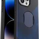 OtterBox iPhone 14 Pro Max OtterGrip Symmetry Series Case - BLUE STORM (Blue), built-in grip, sleek case, snaps to MagSafe, raised edges protect camera & screen