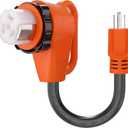 50 Amp to 110 Volt RV Adapter 12 Inch, NEMA 5-15P to NEMA SS2-50R Electrical Power Adapter with Upgraded Grip Handle,10/3 Gauge 90 Twist Lock RV Dogbone Adapter Cord