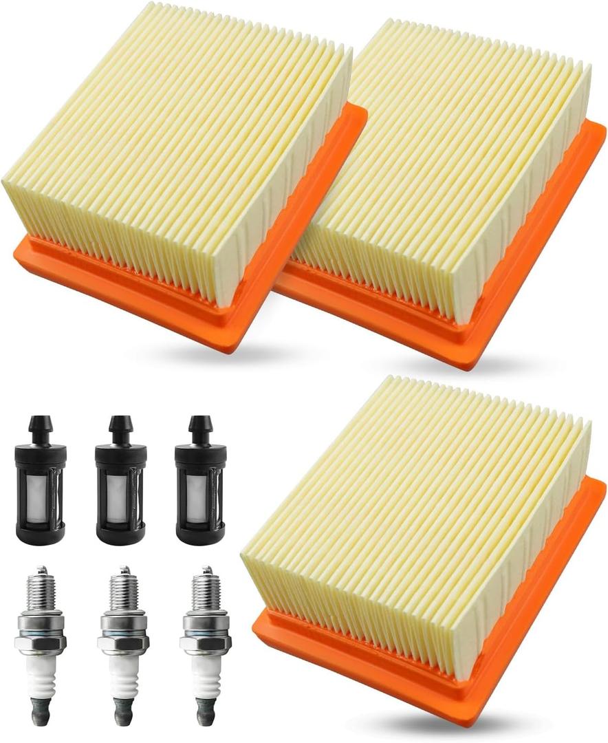 Air Fuel Filters Spark Plug Kit Fit for Stihl BR800 BR800C BR800X, Backpack Leaf Blower Air Replace 4283-141-0300 4283-141-0300A 4283-141-0300B 0000-350-3518 0000-350-6202, 3 PCS