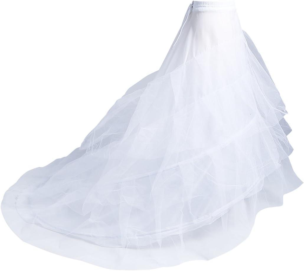 Mermaid Petticoat 3 Layers Crinoline Petticoat Underskirt Floor Length Party Dress Wedding Dress For Women White