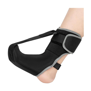 Plantar Fasciitis Night Splint Arch Support Pads Breathable SBR Ankle Brace with Arch Support Non-Slip Straps Unisex Orthotic for Pain Relief Sleep Black S