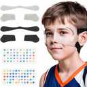 WR01A Kids Nose Guard for Broken Nose Girls Boys Adjustable Basketball Soccer Sports Face Mask with Foam Padding and Stickers for Youth Teens (Black)