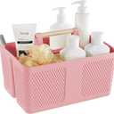 Shower Caddy Portable and Cleaning Caddy Organizer for Bathroom, Kitchen, Toiletries Storage Caddy organizer with handle, Rust-Resistant, Durable Material (Pink, 9.36" L7.73" W7.24" H)