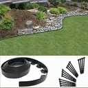 Garden Edging20ft Landscape Edging with 20 Spikes for Lawn 2 Inch Tall(Black, 20FT)