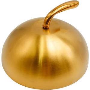 Stainless Steel Steak Dome Cover with Handle, 7.9" Food Dome Cover for Melting Cheese, Buttering Desserts, Steaming and Serving Burgers, SandwichesGold