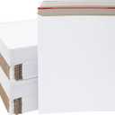 100 Pack Thick Stay Flat Rigid Mailers 12.75x15 with Self Adhesive Seal, 550 GSM Bulk White Cardboard Envelopes for Shipping - Mailing Envelopes - Cardboard Mailers
