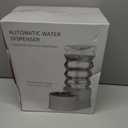 RIZZARI Large Water Dispenser for Dogs: 9L Automatic Stainless Steel Gravity Raised Pet Feeder with Specialized Brush and Triple Filter for Senior Pet Dogs with Neck Pain Garage Living Room (White)