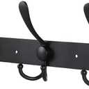 YUNISS Coat Rack Wall Mounted3 Tri Stainless Steel Coat Hook for Coat Hat Robes Towel in Mudroom Entryway (Black, 1 Pack 3 Hook)
