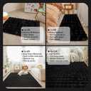 Black Rabbit Plush Area Rug for Bedroom Living Room Sofa,2'X3' Faux Fur Fluffy Shaggy Rectangular Square Rug for Kids Teen Girls Room,Furry Carpet Rug for Nursery Baby Room Decor for Teenage