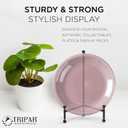 TRIPAR Modern Tripod Easel Display, Black Finish - Lightweight & Durable Design - Perfect for Displaying Decorative Pictures, Artwork, Plates, Tiles, & More (12 Inch)