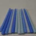 Taper Candle Blue Spiral Candle Sticks,Unscented Pastel Candle for Holiday,Wedding and Home Decoration,10inch,12 Pack(E-Gradient Blue)