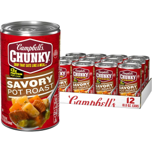 Campbell’s Chunky Soup, Savory Pot Roast Soup, 18.8 oz Can (Pack of 12) Best By Jan 30 2027
