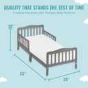 Dream On Me Classic Design Toddler Bed In Steel Grey, Greenguard Gold And BSA Certified, Low To Floor Design, Two Side Safety rails, Non-Toxic Finishes, Wooden Nursery Furniture