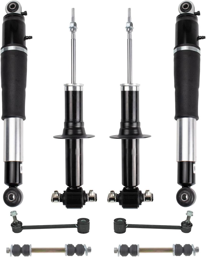 TRQ Front and Rear Suspension Kit Air Shock Strut Assembly Sway Bar Stabilizer Link Compatible with 07-14 Cadillac Chevrolet GMC