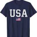 USA T Shirt Women Men Kids Patriotic American Flag July 4th T-Shirt, S Size