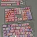 YUNZII 140 Keys MOA Keycaps, Dye-Sublimation PBT Custom Keycap Set for MOA Profile, Cute Purple Gradient Keycap for MX Switches Mechanical Gaming Keyboard(Purple)