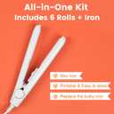 6 Rolls 162 Yards  Hemming Tape with Portable Iron, 3/4 Inch x 27 Yards Each, 3 White & 3 Black, Iron-On Hem Tape for Pants, Curtains, Dresses & Crafts