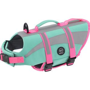 EMUST Life Vests for Dogs, Lightweight Small/Medium/Large Dog Life Preserver, XL Dog Life Jacket for Swimming/Boat/Water, Life Jacket for Large Dogs, NewTurquoise, XL
