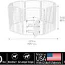 IRIS USA 34" Exercise 8-Panel Pet Playpen with Door, Dog Playpen, Puppy Playpen, Small Medium Large Dogs, Keep Pets Secure, Easy Assemble, Rust-Free, Heavy-Duty Molded Plastic, Customizable, White