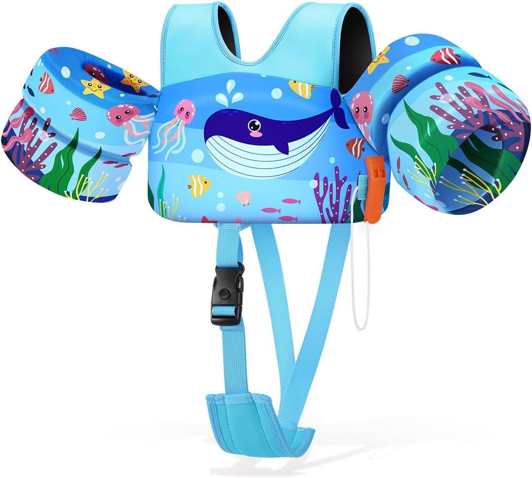 HeySplash Toddler Swim Vest, Toddler Floaties Fit 13-30 Lbs, Puddle Kids Jumper with Adjustable Strap, Pool Float Jacket Arm Floaties Baby Floatie Water Wing, Pool Sea Swimming Aid (W-6-15kg Blue Whale) HeySplash Toddler Swim Vest, Toddler Floaties Fit 13-30 Lbs, Puddle Kids Jumper with Adjustable Strap, Pool Float Jacket Arm Floaties Baby Floatie Water Wing, Pool Sea Swimming Aid (W-6-15kg Blue Whale)