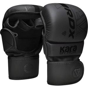 RDX MMA Gloves Sparring Grappling, Hybrid Open Palm Martial Arts Mitts Men Women, Maya Hide Leather Wrist Support, Cage Fighting Combat Sports Boxing Glove Training, Muay Thai, Punching Bag Kickboxing (Black)