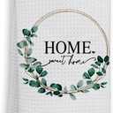 HIWX Farmhouse Home Sweet Home Decorative Kitchen Towels and Dish Towels, Family Botanical Eucalyptus Leaves Plant Hand Towels Tea Towel for Bathroom Kitchen Decor 1624 Inches
