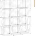 C&AHOME Wire Cube Storage, 12-Cube Storage Organizer Metal, C Grids Storage Bins Shelving, Modular Bookshelf Shelf, Closet Cabinet Ideal for Bedroom, Office 36.6L x 12.4W 48.4H White