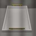 16"x12" Serving Trays with Handles, White Decorative Serving Tray, Ottoman Trays, Living Room, Bathroom, and Outdoors Decorative Trays (White)