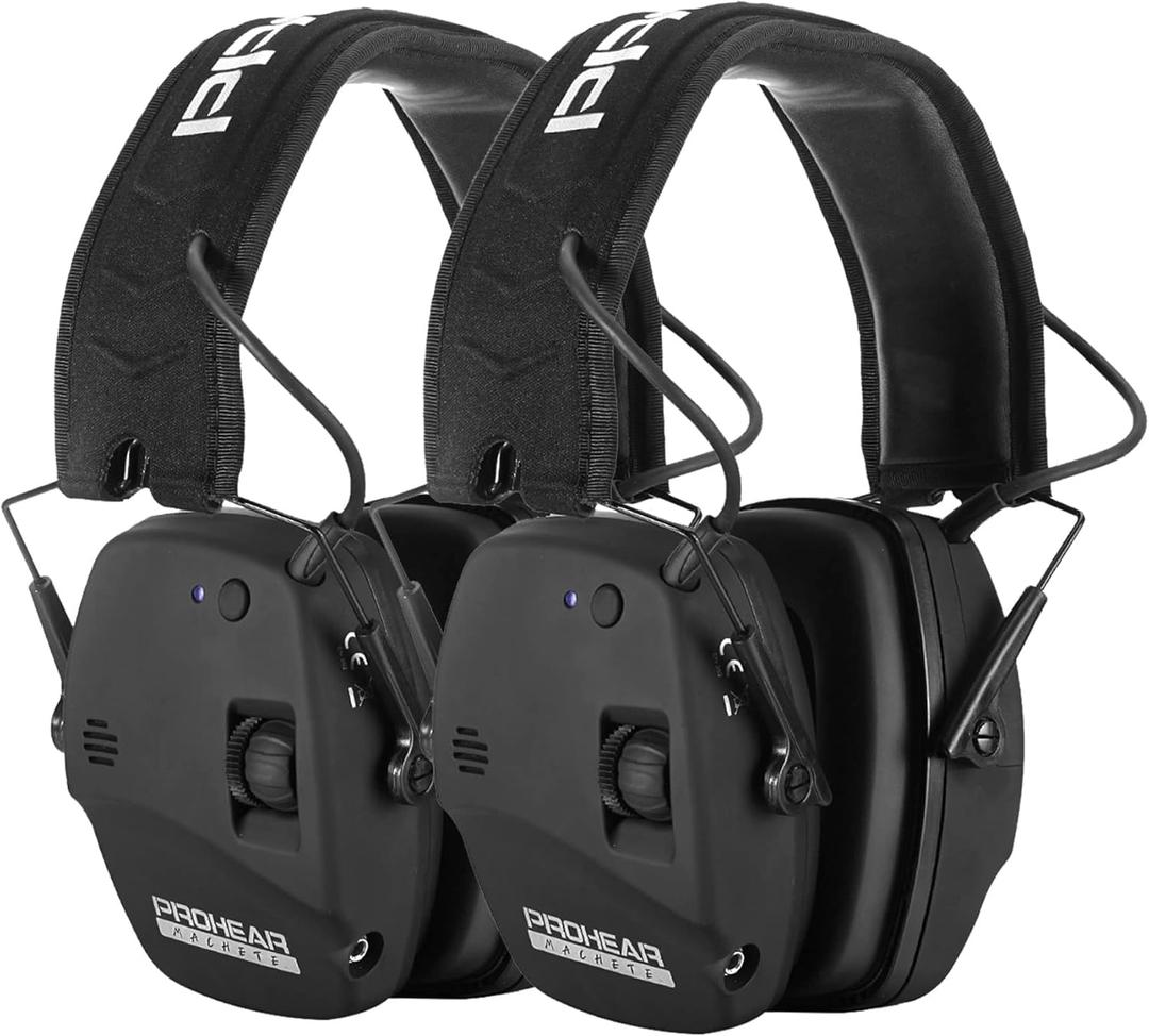 PROHEAR 030 2 Pack Bluetooth 5.4 Electronic Shooting Ear Protection Earmuffs with Foam Ear Pads-Black
