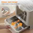 Stainless Steel Litter Box with Lid and Pull-Out Drawers, XL Metal Litter Box Top Entry for Big Cats, Leak-Proof Baffles for Easier Cleaning, with Litter Mat & Scoop