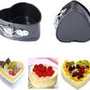 TXIN Love Heart Shape Springform Pan, Mini 4 Inches Non-Stick Carbon Steel Cake Pan Tin Mold Baking Cheese Bread Jelly Tray, Set of 2