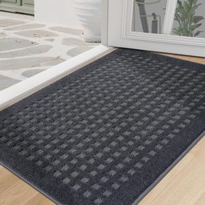 BEQHAUSE Dog Door Mats for Muddy Paws 32"x48", Absorbent and Dirt Trapper Doormat Indoor Floor Mats Non-Slip Washable Rugs for Entryway, Welcome Mat for Front Back Door, Muddy Wet Shoes, Dark Grey