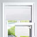 LazBlinds Cordless Cellular Shades, No Tools No Drill Light Filtering Honeycomb Shades Pleated Blinds for Windows, 35'' W x 64'' H, White