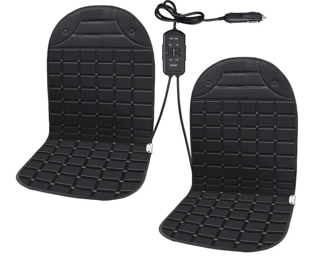 2 Pack Seat Cushion Winter Cover for Full Back and Seat (Black)