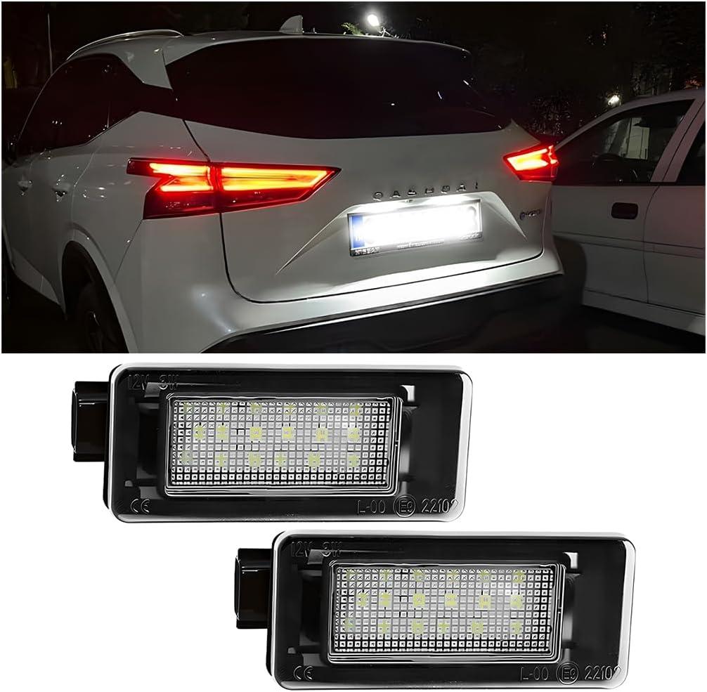 HZEL Car LED License Plate Light, 2PCS Vehicle Rear Tag Lamp Assembly, Automotive Tail Xenon Tag Lighting Kit Replacement Accessories Compatible with Altima Sentra Rogue Versa