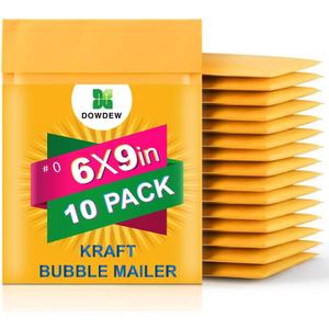 Kraft Bubble Mailers [10 Pack] Mailing Packing Envelopes #0 (6" x 9")