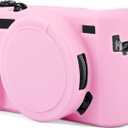 2 x Camera Case for Canon Powershot G7X Mark II Digital Camera, Silicone Camera Case with Removable Lens Cover Soft Protective Case Scratch-Resistant Slim Camera Accessories (Pink)