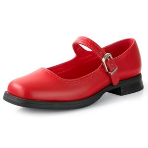 Ankis Mary Jane Flats for Women Low Block Heels Square Toe Ankle Strap Comfortable Business Office Pumps Dress Shoes 1Inch Heel, 7.5
