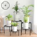 5-Pack Decent Metal Plant Stands, Heavy Duty Flower Pot Stands for Multiple Plant, Anti-Rust Iron Plant Pot Shelf, Decoration Racks for Home Indoor and Outdoor (5 Pack Black)
