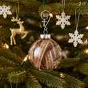 Christian Christmas Ornaments Bible Ball Religious Gift Rescued Antique Bible Glass Religious Hanging Ornament with Silver Cross Xmas Tree Decoration for Home Office Church