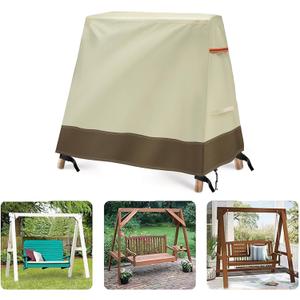 PLUSLEYSC Cover for A Frame Porch Swing,Outdoor Patio Swing Cover a Frame,Patio Swing Furniture Covers,Courtyard Waterproof UV Resistant Weather Protector(Beige,72''LX67''WX55''H)